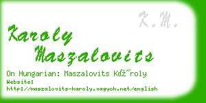 karoly maszalovits business card